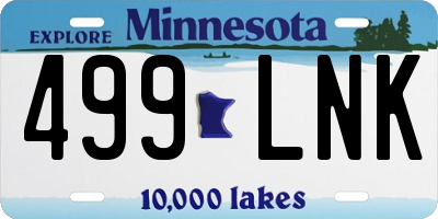 MN license plate 499LNK