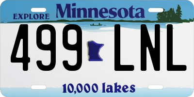 MN license plate 499LNL