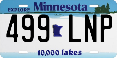 MN license plate 499LNP