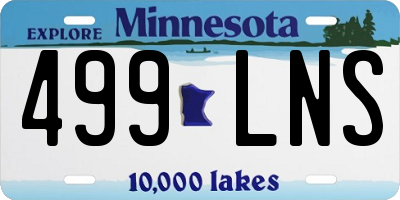 MN license plate 499LNS