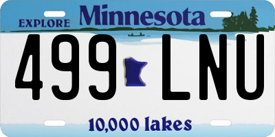 MN license plate 499LNU