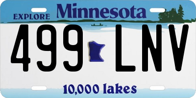 MN license plate 499LNV