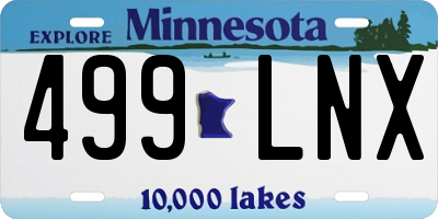 MN license plate 499LNX