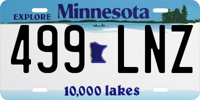 MN license plate 499LNZ