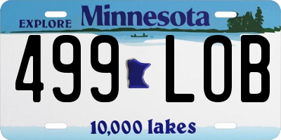 MN license plate 499LOB