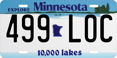 MN license plate 499LOC