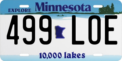MN license plate 499LOE