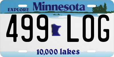 MN license plate 499LOG