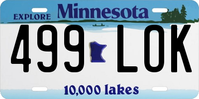 MN license plate 499LOK