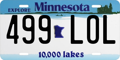 MN license plate 499LOL
