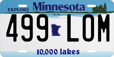 MN license plate 499LOM