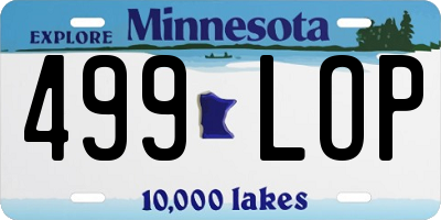 MN license plate 499LOP
