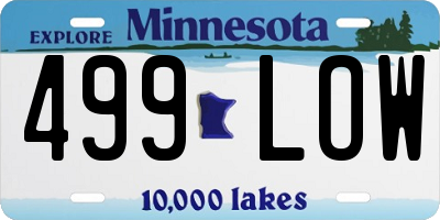 MN license plate 499LOW