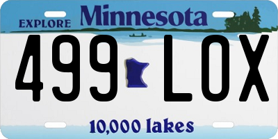 MN license plate 499LOX