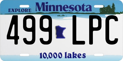 MN license plate 499LPC