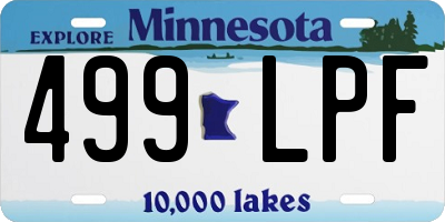 MN license plate 499LPF