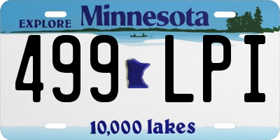 MN license plate 499LPI