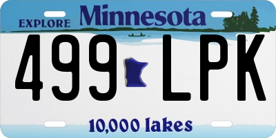 MN license plate 499LPK