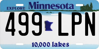 MN license plate 499LPN