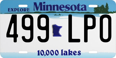 MN license plate 499LPO