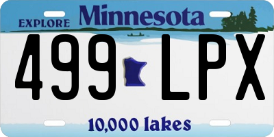 MN license plate 499LPX