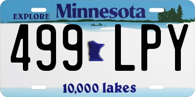 MN license plate 499LPY