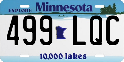 MN license plate 499LQC