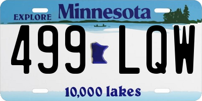 MN license plate 499LQW