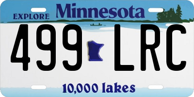 MN license plate 499LRC