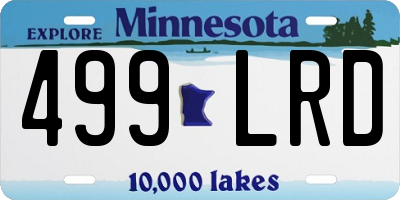 MN license plate 499LRD
