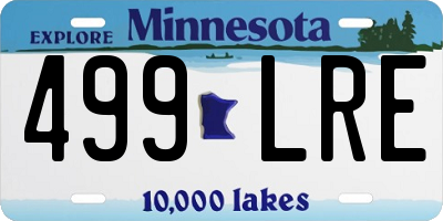 MN license plate 499LRE