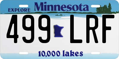 MN license plate 499LRF