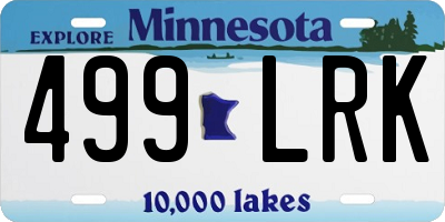 MN license plate 499LRK
