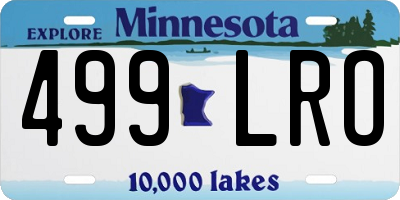 MN license plate 499LRO
