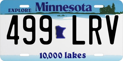 MN license plate 499LRV