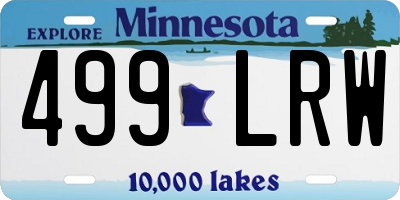MN license plate 499LRW