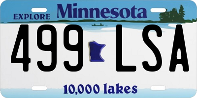 MN license plate 499LSA
