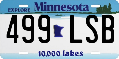 MN license plate 499LSB