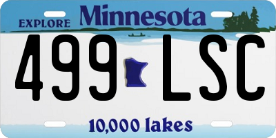 MN license plate 499LSC