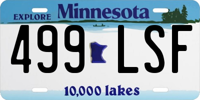 MN license plate 499LSF