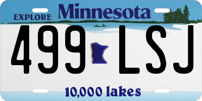 MN license plate 499LSJ