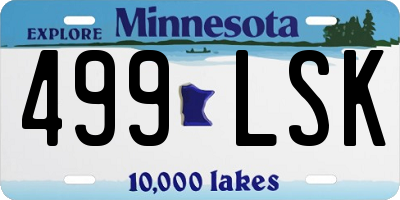 MN license plate 499LSK
