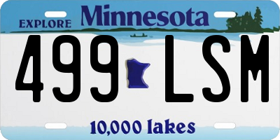 MN license plate 499LSM