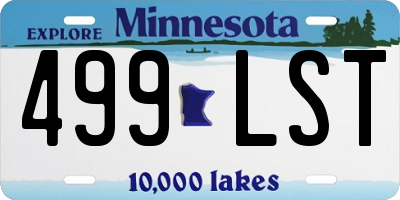 MN license plate 499LST