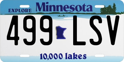 MN license plate 499LSV