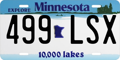 MN license plate 499LSX