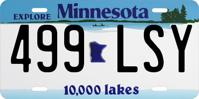 MN license plate 499LSY