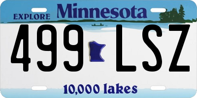 MN license plate 499LSZ