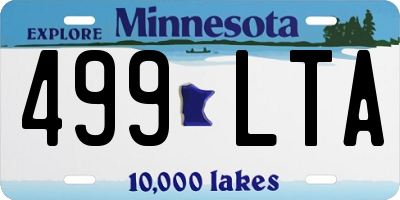 MN license plate 499LTA