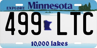 MN license plate 499LTC